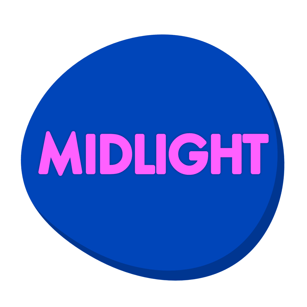 Midlight logo with bold pink text