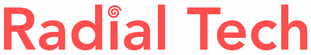 Radial Tech logo in red font