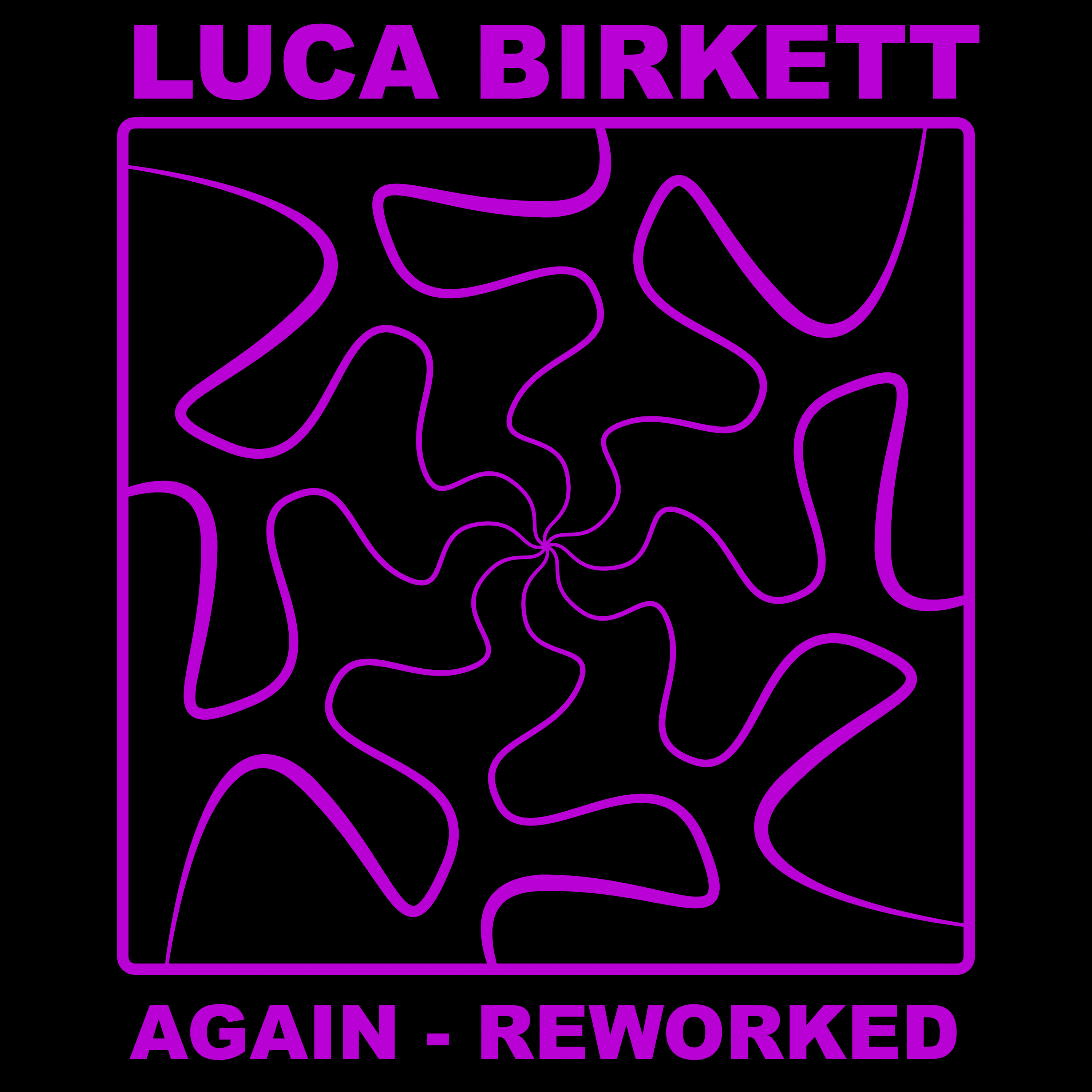 Abstract purple swirl design on black background