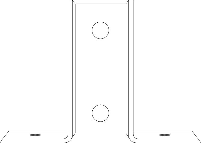 Technical diagram of metal angle bracket